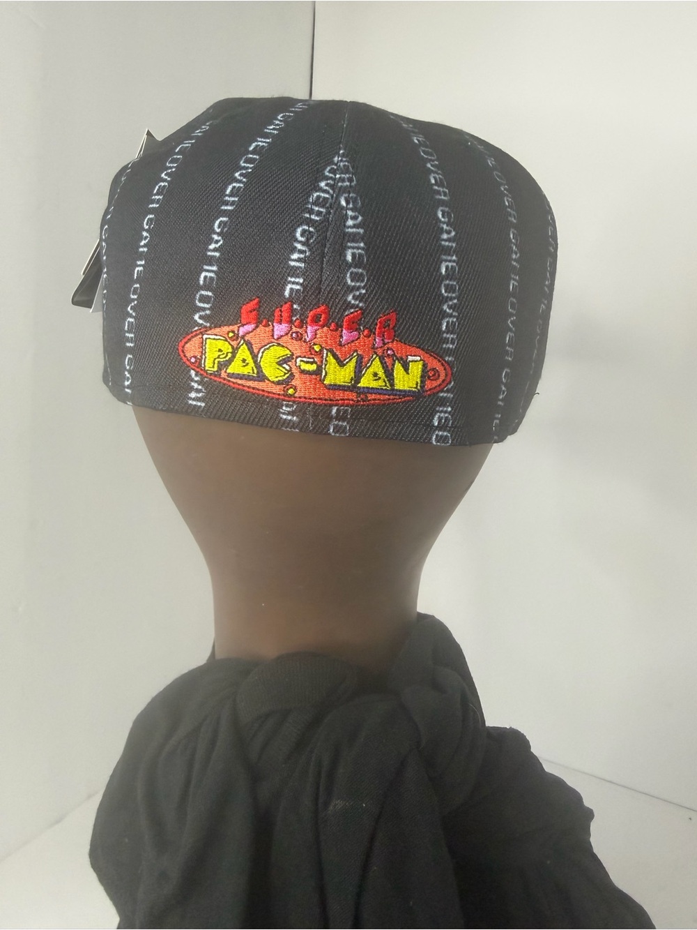 Headgear Super Pac-Man Fitted Hat Blue Black Size 7 1/4 NWT Video Game Cap - Picture 5 of 7